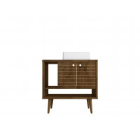 Manhattan Comfort 240BMC9 Liberty 31.49 Bathroom Vanity with Sink and 2 Shelves in Rustic Brown